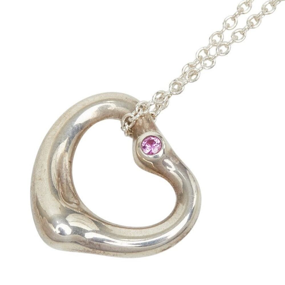 Tiffany & Co. Elsa Peretti Open Heart Chain Pendant Necklace Sterling Silver